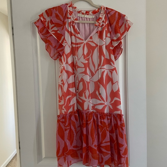 Marie Oliver Pink and Orange Reid Dress - Picture 2 of 4